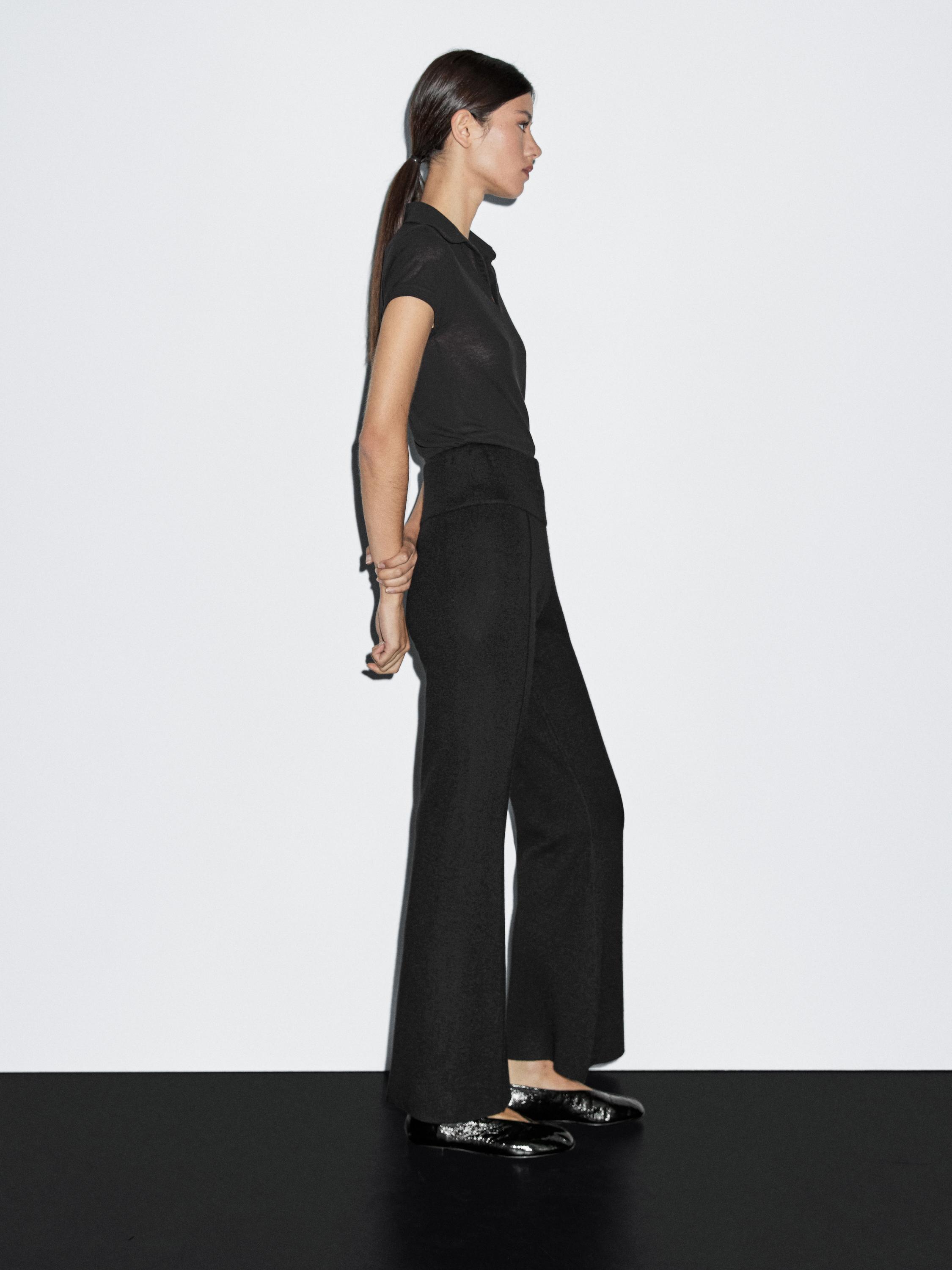 Flared knit trousers